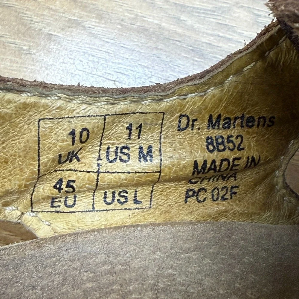 Dr Martens‎ Fisherman Sandals Mens 11 Y2K Brown Leather Slip On 8B52